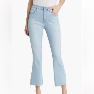AG Adriano Goldschmied Light Blue Farrah Boot Crop high-rise fit jeans